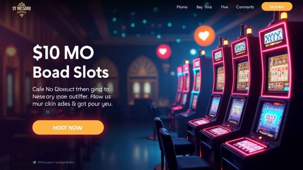 A casino promo screen showing a no-deposit code beside slot reels