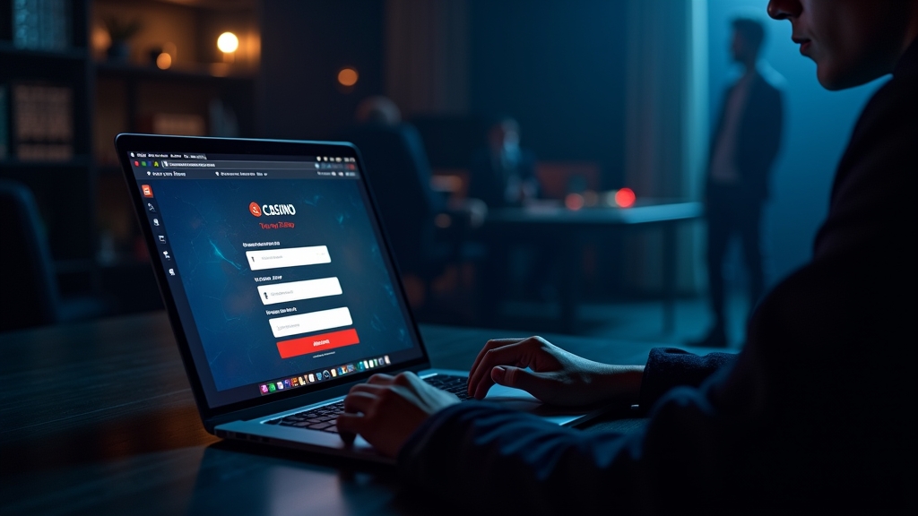 New player filling out a casino registration form on a laptop