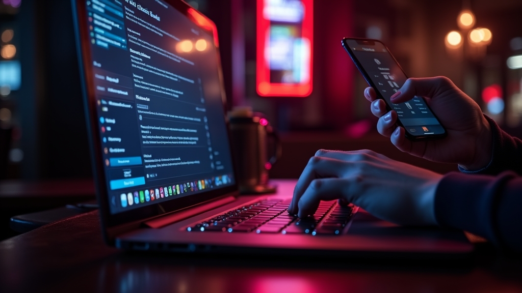 British player signing into a casino account on laptop and phone