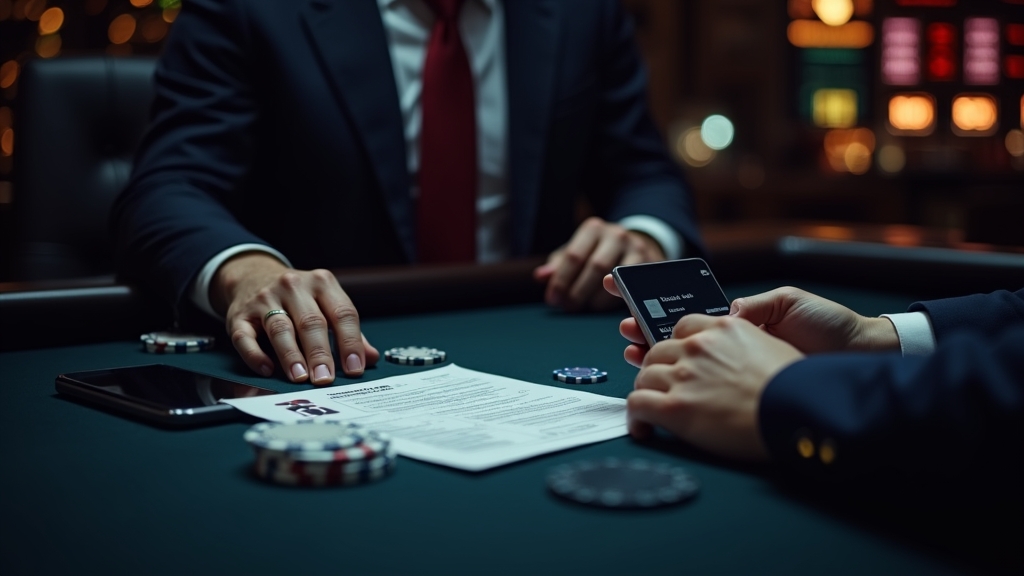 Verification documents beside a casino payout dashboard